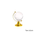 Globo Terrestre em Vidro Maciço e Metal