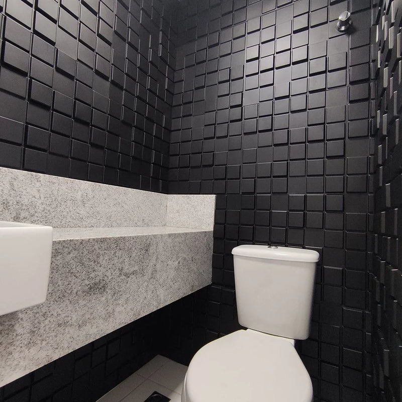 Kit 10 Placas 3D Black Decorativas para Paredes e Tetos