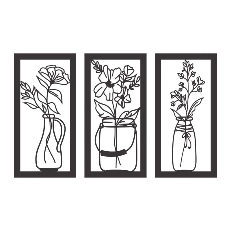 Kit 3 Quadros Vazados
