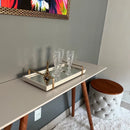 Bandeja Espelhada Off White Laqueada com Alças