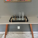 Bandeja Espelhada Off White Laqueada com Alças