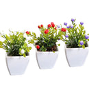 Kit 3 Mini Vasinhos com Plantinha Artificial