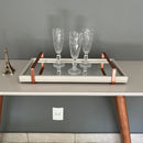 Bandeja Espelhada Off White Laqueada com Alças