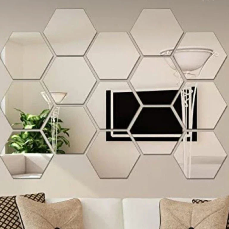 Espelho Decorativo de Banheiro Hexágono
