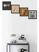 Kit 4 Quadros Decorativos Café Xícara