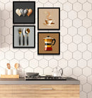 Kit 4 Quadros Decorativos Café Xícara