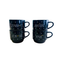 Kit de Xícaras de Porcelana com Suporte de Aço