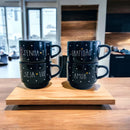 Kit de Xícaras de Porcelana com Suporte de Aço