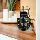 Kit de Xícaras de Porcelana com Suporte de Aço