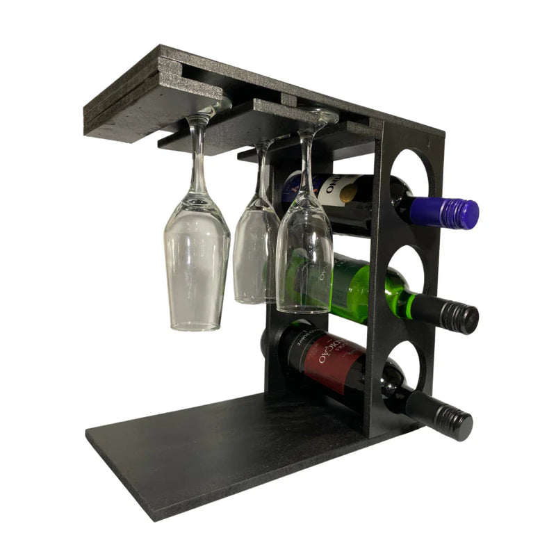 Adega Decoração Rústica de Vinhos e Taças Gourmet