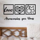 Quadro Decorativo "Abençoados por Deus" em MDF