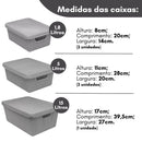 Kit 5 Caixas Organizadoras com Tampa