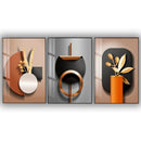Trio de Quadros Decorativos Geométrico Abstrato