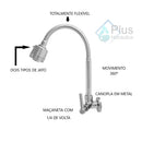 Torneira de Parede em Metal Inox