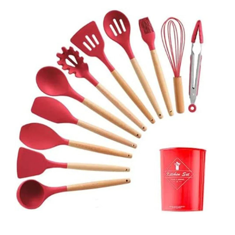 Kit Utensílios Silicone para Cozinha Premium 12 Peças