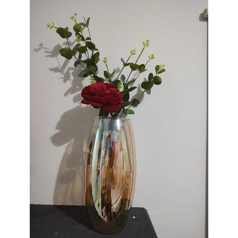 Vaso Boleado de Vidro Âmbar 30cm