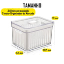 Kit 4 Organizadores de Geladeira 3,8L com Tampa