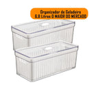 Kit 2 Organizadores de Geladeira 6,8L com Tampa