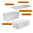 Kit 2 Organizadores de Geladeira 6,8L com Tampa