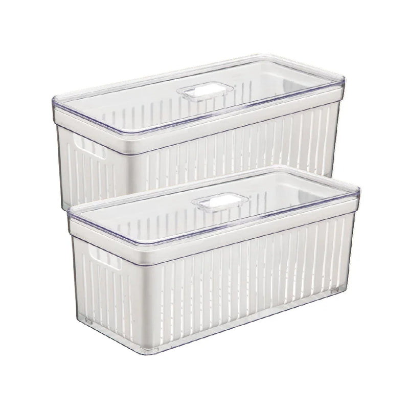 Kit 2 Organizadores de Geladeira 6,8L com Tampa