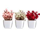 Kit 3 Mini Vasinhos com Plantinha Artificial