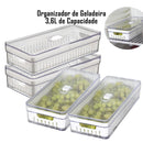 Kit 4 Organizadores de Geladeira 3,6L com Tampa