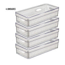 Kit 4 Organizadores de Geladeira 3,6L com Tampa