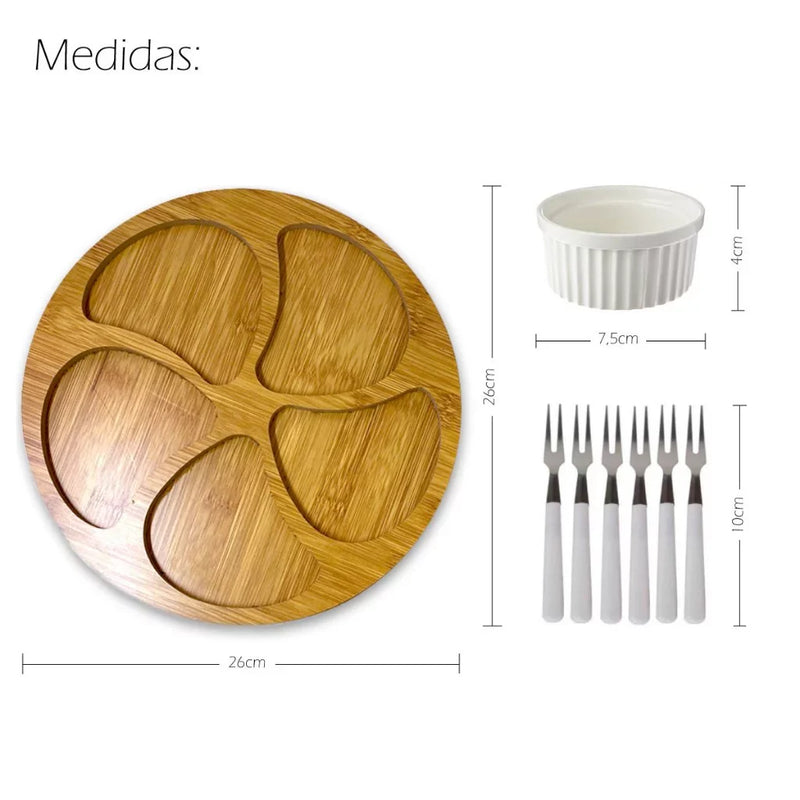 Kit Petisqueira Redonda para Frios