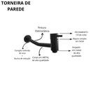 Torneira Link 1/4 Fosca de Parede para Cuba Banheiro