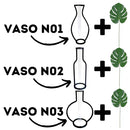 Vaso Minimalista com 2 Hastes de Costela de Adão