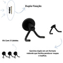 Kit com 3 Cabides Duplo Suporte para Toalha