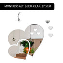 Kit 5 Espelhos Corações