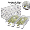 Kit 4 Organizadores de Geladeira 3,6L com Tampa