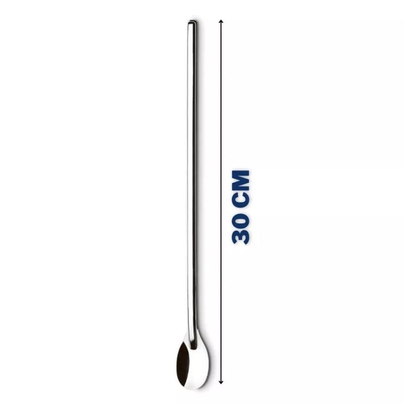 Kit 5 Peças Colher Bailarina de Suco em Inox 30cm Linha Premium
