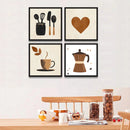 Kit 4 Quadros Decorativos Café Xícara