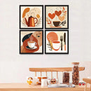 Kit 4 Quadros Decorativos Café Xícara
