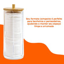Kit Organizador de Acrílico com Tampa de Bambu