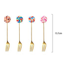 Kit 4 Peças Talheres de Aço Inox Dourado