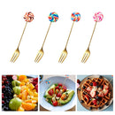 Kit 4 Peças Talheres de Aço Inox Dourado