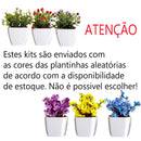 Kit 3 Mini Vasinhos com Plantinha Artificial