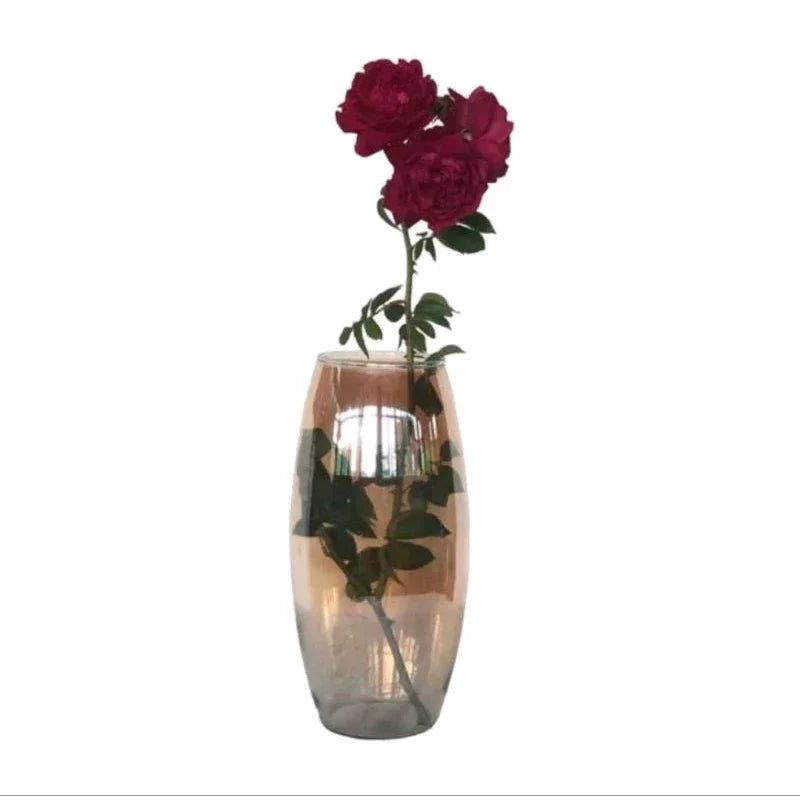 Vaso Boleado de Vidro Âmbar 30cm