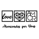 Quadro Decorativo "Abençoados por Deus" em MDF