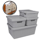 Kit 5 Caixas Organizadoras com Tampa