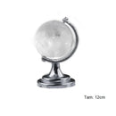 Globo Terrestre em Vidro Maciço e Metal
