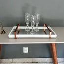 Bandeja Espelhada Off White Laqueada com Alças