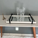 Bandeja Espelhada Off White Laqueada com Alças