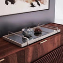 Bandeja Espelhada Off White Laqueada com Alças