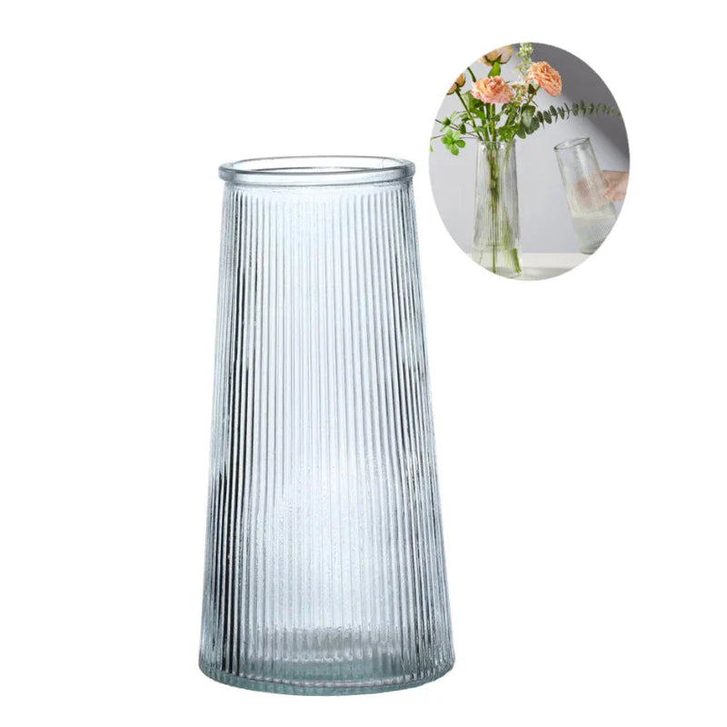 Vaso de Vidro Cilíndrico Decorativo
