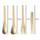 Kit 4 Peças Talheres de Aço Inox Dourado