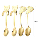 Kit 4 Peças Talheres de Aço Inox Dourado